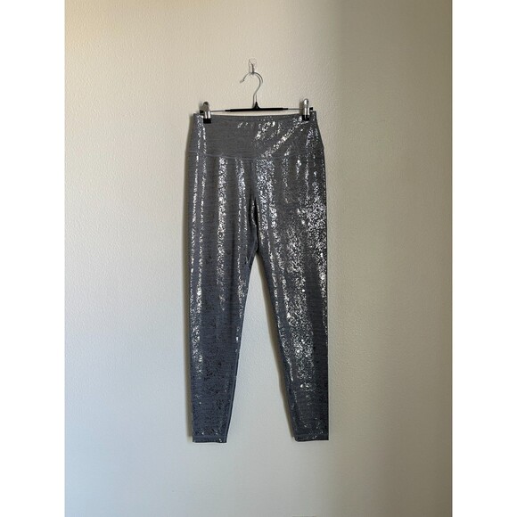 Sweaty Betty Disco Metallic Leggings in Terrazzo Foil Print Size SMALL - Picture 1 of 5